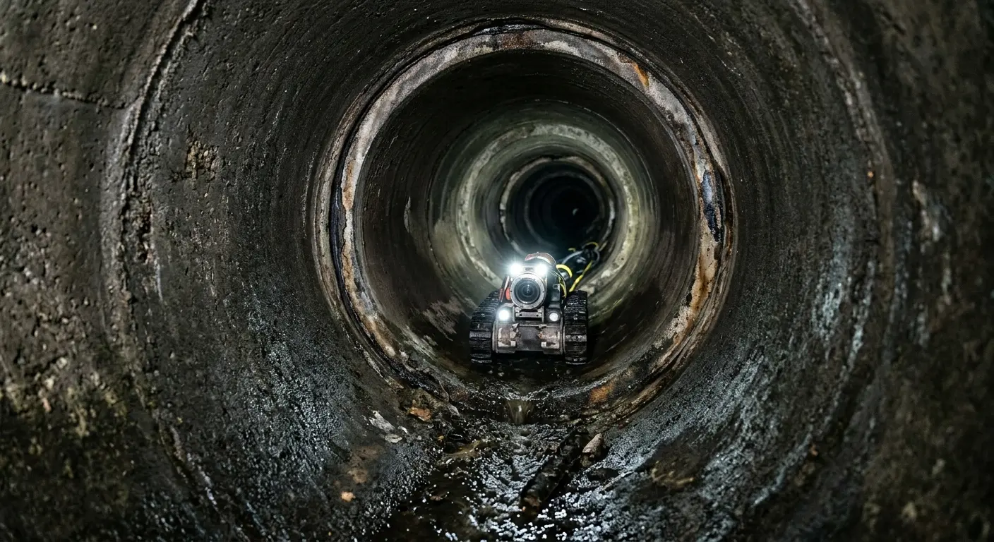 Robotic sewer camera inspecting pipe interior for Sewer Line Repair in Powell